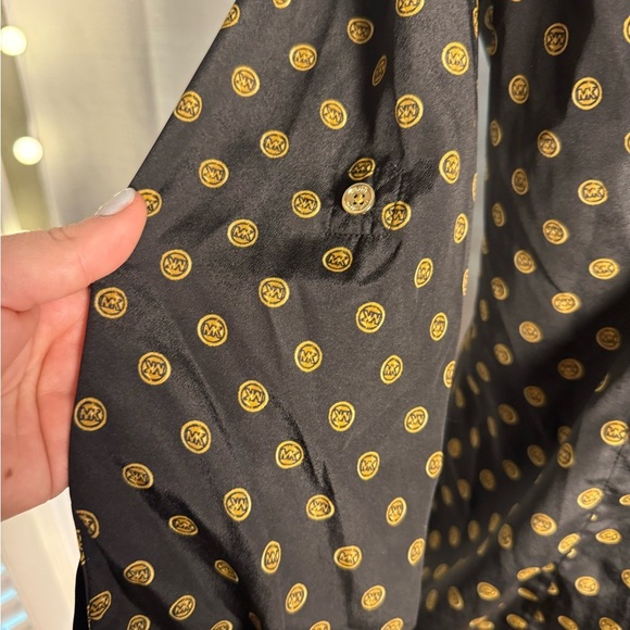 MICHAEL Michael Kors Black and Gold Zip Down Shirt - Picture 6 of 9